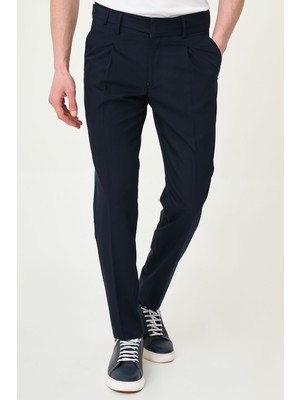 MCR Düz Slim Fit Pileli Yandan Düğmeli Erkek Pantolon