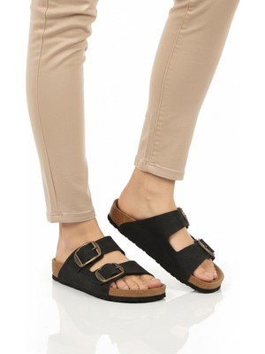 Pierre Cardin Siyah Çift Bantlı Kadın Hafif Günlük Terlik PC-7551 Z