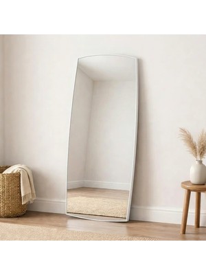 Aypars Atölye Modern Beyaz Banyo Aynası 40X120 cm – Asimetrik Minimalist Dekoratif Duvar Aynası