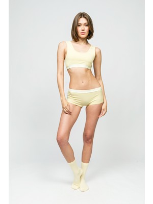 Paul Kenzie Kadın Boyshort Külot - Butter Yellow