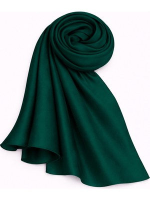 Olcay Saten Dokulu Janjanlı Abiye Şal YEŞİL 102