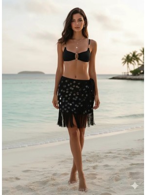 Allsisii El Yapımı Plaj Pareosu–payet Detaylı Bohem Etek,plaj ve Tatil Kombini,iç Giyim