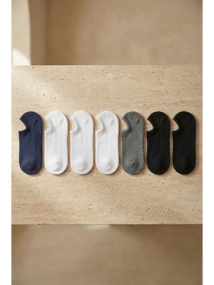 Katia & Bony Unisex 7'li Paket Sneakers Patik Çorap Siyah / Beyaz / Lacivert / Antrasit