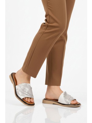 Pierre Cardin Beyaz Hafif Ince Taban Kadın Günlük Terlik PC-54624 Z