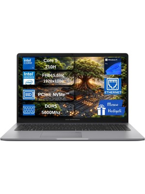 Asus Expertbook P1 P1503CVA Intel® Core™ 5 210H 16GB Ddr5 512GB SSD 15.6"fhd (1920 x 1080) 300NITS WIN11PRO Taşınabilir Bilgisayar P1503CVAC516512G0DEX01