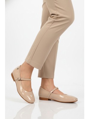 Pierre Cardin Krem Bantlı Hafif Kadın Babet PC-54810 Z