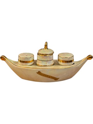 Fransız Limoges Porselen Tuzluk Biberlik Baharatlık Takımı 19 cm Uzunluğunda 8 cm Yüksekliğinde