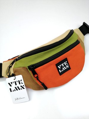 Vatkalimon Renkli Turuncu Su İtici Omuz Ve Bel Çantası 35X15 cm Ergonomik Tasarım