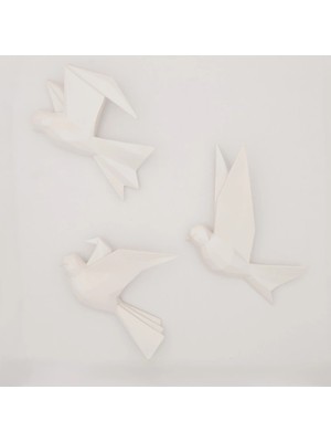 Selim Mouette 3'Lü Dekoratif Kuş Inci