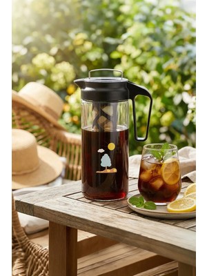 Any Morning 1300 ml  Sürahi, Borosilikat Cam Soğuk Çay ve Kahve Demleme CGJ054