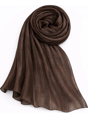 Olcay Yoryo İpek Abiye Şal KAHVE 103