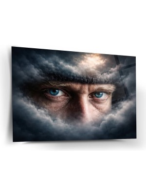 Shiny Art Atatürk Mavi Gözler Cam Tablo - ATA324