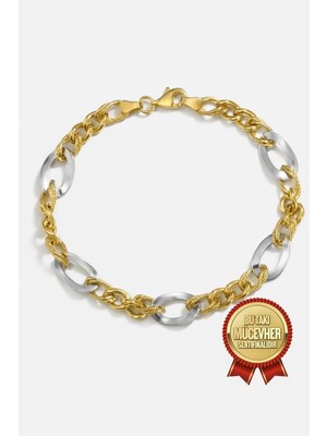 Meks Jewels Mikron Altın Kaplama Gümüş Hallow Bileklik