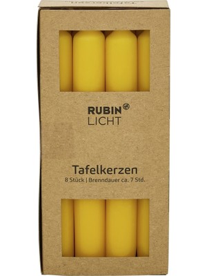 Rubin Licht Çubuk Mum Sarı 8'li