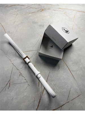 İstanbul Belt Ince Kadın Kemer – 2 Cm– Altın Ton Tokalı – Şık, Minimal ve Gündelik Deri Kemer