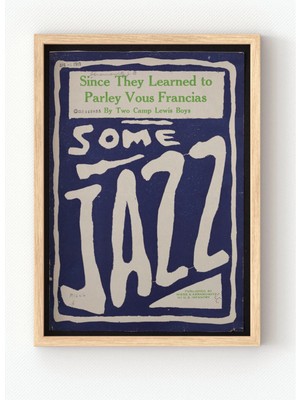 Viela Home Ahşap Çerçeveli Some Jazz Poster – Retro Caz Müziği Temalı Sanatsal Duvar Tablosu 🎷🎶