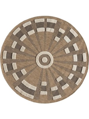 Seyran Halı 677 Siyah Royalty Yuvarlak Jüt Halı – Kabartma Desenli Doğal Üstü Tüylü Halı