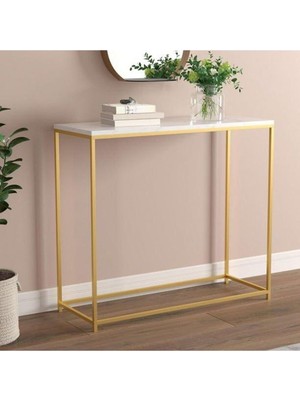 Feyza Design Beyaz Metal Ayaklı Klasik Dresuar - 80X100 cm