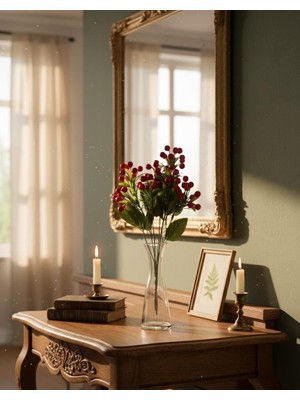 Bakburaya Yapay Çiçekçilik Yapay 1 Adet Irı Tanelı Kokına 7 Dallı 38 cm