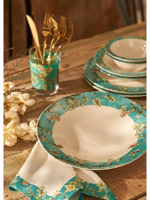 Bella Maison Van Gogh Almond Blossom Porselen Salata Kasesi Turkuaz (29 Cm)