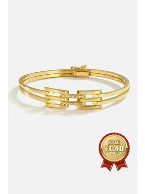 Meks Jewels Mikron Altın Kaplama Gümüş Kaburga Kelepçe
