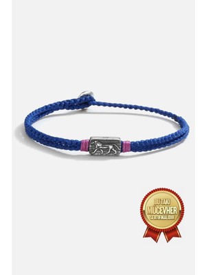 Meks Jewels Gümüş Aslan Ipli Erkek Bilekliği