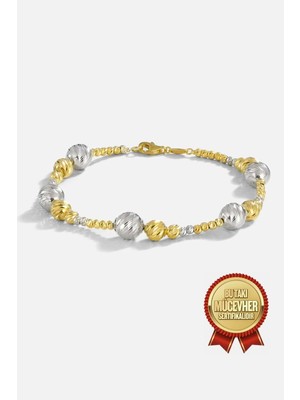 Meks Jewels Mikron Altın Kaplama Gümüş Dorika Bileklik