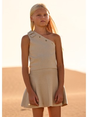 Mayoral Kız Çocuk Bluz Etek Takım Bej - 06918