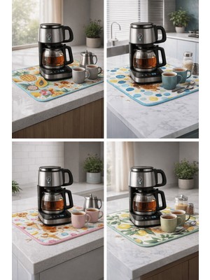 Noip Çay Matı Çay Makinesi % 100 Mikrofiber Altlığı Su Emici Tezgah Koruyucu Kurulama Matı (1204)