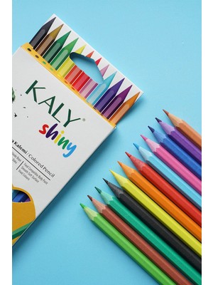 Kaly Shiny 12 Renk Tam Boy Kuru Boya Seti 12 Adet Renkli Kalemler Okul ve Büro İçin
