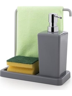 Primanova Mutfak Sıvı Sabunluk Gri Modern Stil Paslanmaz Malzeme ile Şık Tasarım