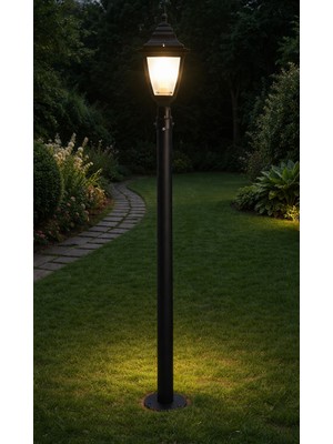 237 cm Kare Direkli Bahçe Armatürü - Bahçe Lambası