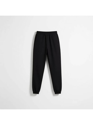 DAXİS Sportwear Company DAXİS Kadın Siyah Renk Eşofman Altı Yüksek Bel Cepli %80 Pamuk %20 Polyester Rahat Kullanım