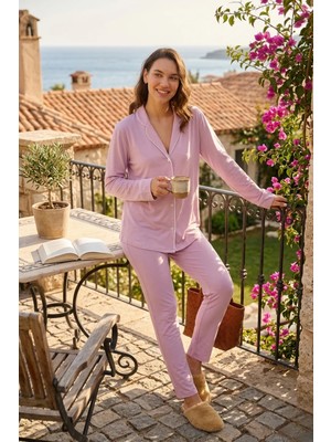 Miespiga Kadın Gömlek Pantolon Pijama Takımı