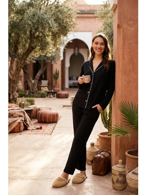 Miespiga Kadın Gömlek Pantolon Pijama Takımı