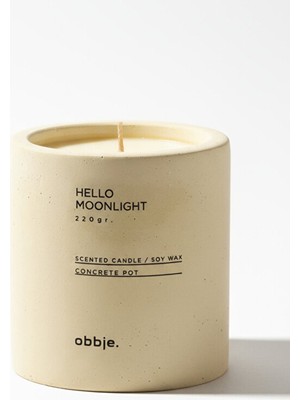 Obbje Vanilya & Marshmallow Kokulu Dekoratif Beton Mum | Dikey Form | Tek Fitil | Modern Tasarım