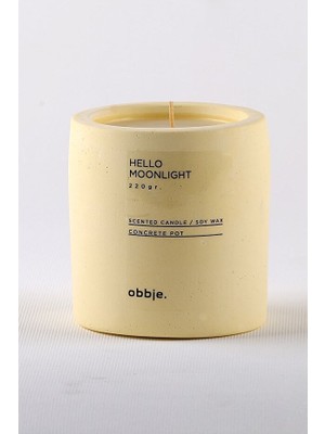 Obbje Vanilya & Marshmallow Kokulu Dekoratif Beton Mum | Dikey Form | Tek Fitil | Modern Tasarım