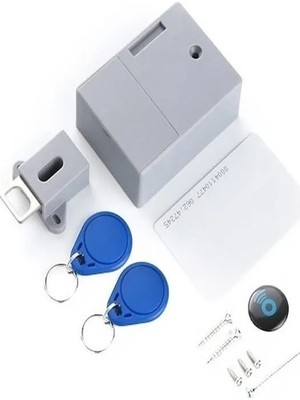 Gjob Gri Rfid Gizli Dolap Kilit Gizli Kilitli Kart/bilezik - Ahşap Dolap/çekmece - Kolay Kurulum - Pil Yok - Hemen Kullanılabilir Gri