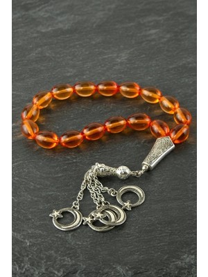 MiraLive Oval Kesim Cam Tesbih Ürün Boyu 10*14 mm