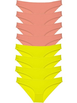 Miray Life 8 Adet Süper Eko Set Likralı Kadın Slip Külot Sarı Pudra