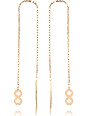 MiraLive 925 Ayar Gümüş Zincirli Sonsuzluk Küpe EA1160055 (72)