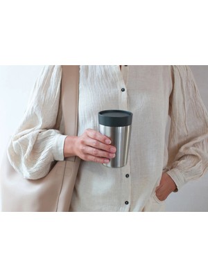 Brabantia BRB-8710755228728-006-01-MAKE & Take Dark Grey Paslanmaz Çelik Termos Bardak 200ML
