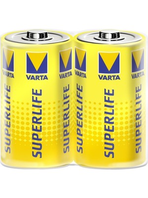 Varta 2014 Superlife C Size 2Li Orta Boy Pil 1,5 V Uzun Ömürlü Tek Kullanımlık