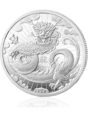 Gekas Kuyumculuk Ejderha Figürlü Koleksiyonluk ve Yatırımlık Gümüş Sikke Coin