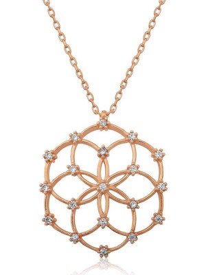 MiraLive 925 Ayar Gümüş Yaşam Çiçeği Kadın Gümüş Kolye T4598 (72)