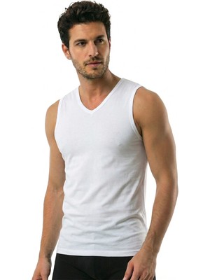 Öts Erkek Atlet V Yaka Sıfır Kol (%96 Pamuk - %4 Elastan)