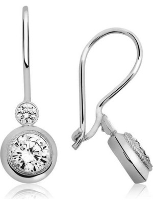 MiraLive 925 Ayar Gümüş Sallantılı Tek Taş Küpe EA1160177 (72)