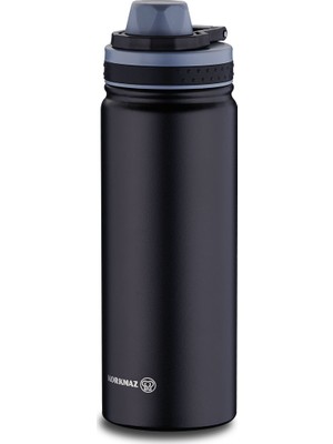 Korkmaz Essential Sport Siyah Termos Paslanmaz Çelik Malzeme 530 ml Hacim Modern Tasarım
