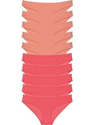 Miray Life 10 Adet Eko Set Likralı Kadın Slip Külot Pudra Fuşya