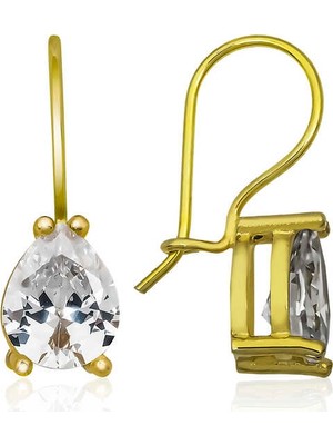 MiraLive ​925 Ayar Gümüş Gold Sallantılı Damla Küpe T5691 (72)